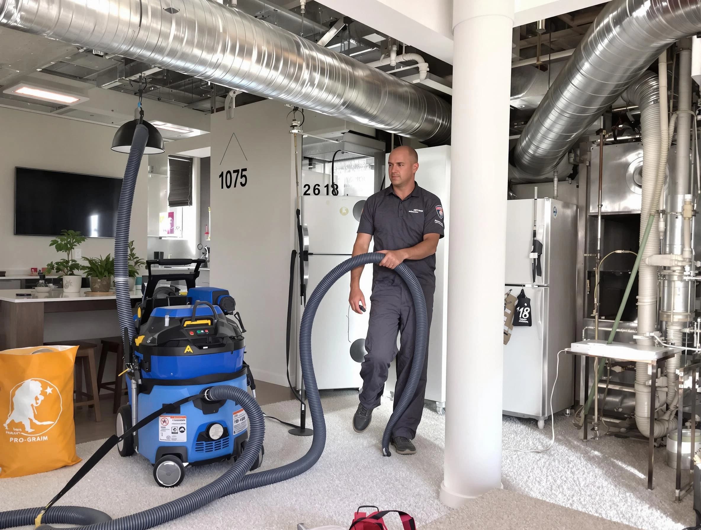 Irvine Air Duct Cleaning expert performing detailed indoor duct cleaning for improved air quality in Irvine