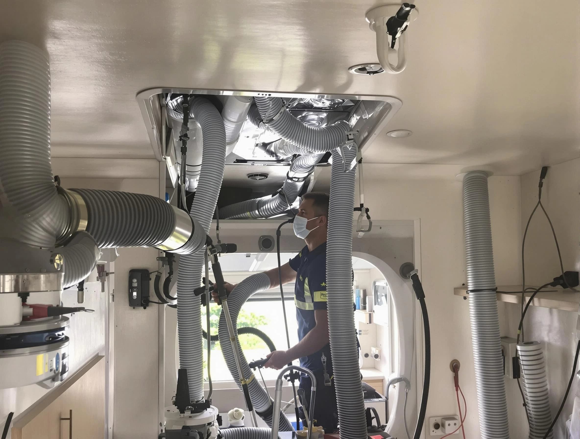 Irvine Air Duct Cleaning specialist performing precise mobile home duct cleaning in Irvine