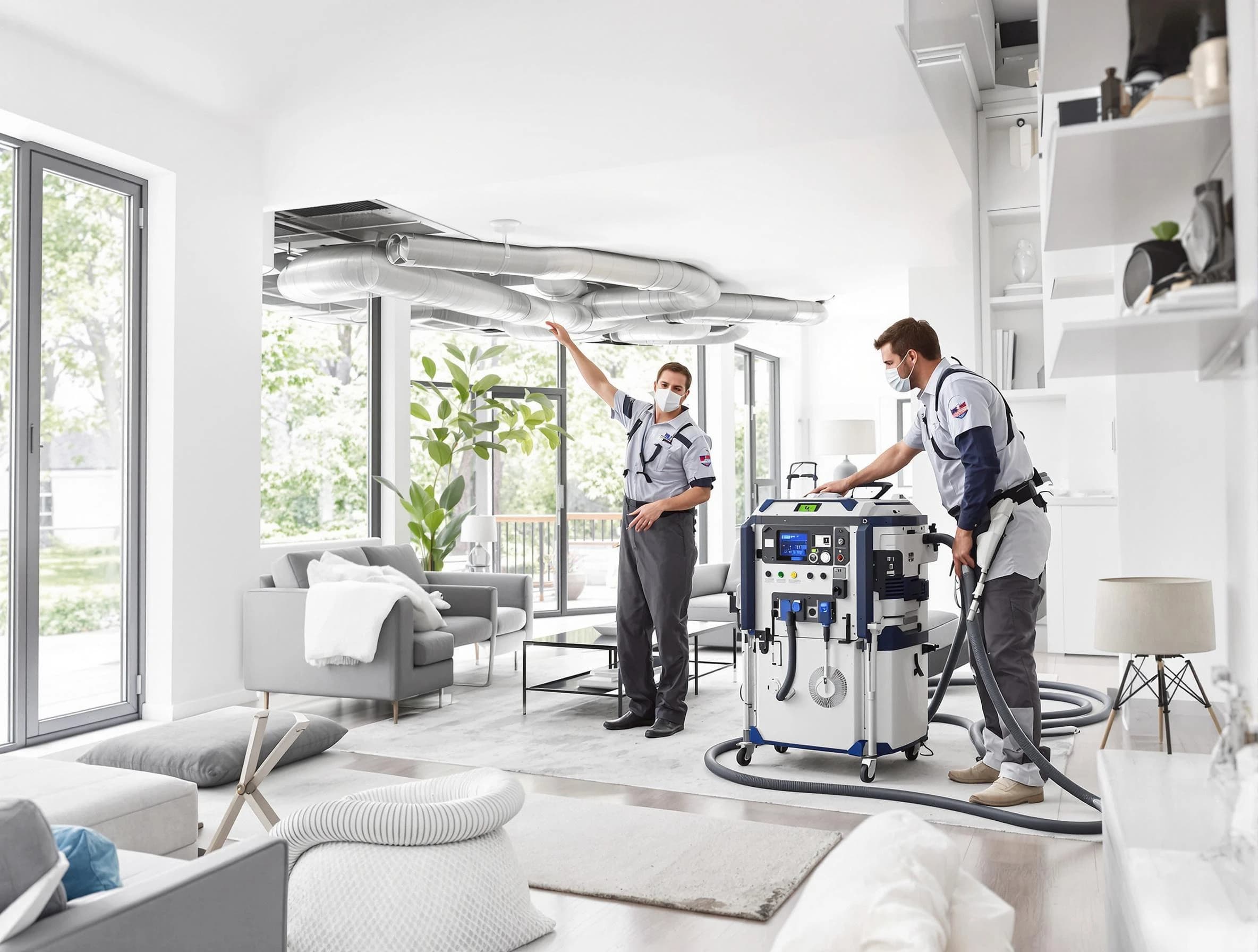 Irvine Air Duct Cleaning professional conducting pure air duct cleaning with state-of-the-art equipment in Irvine