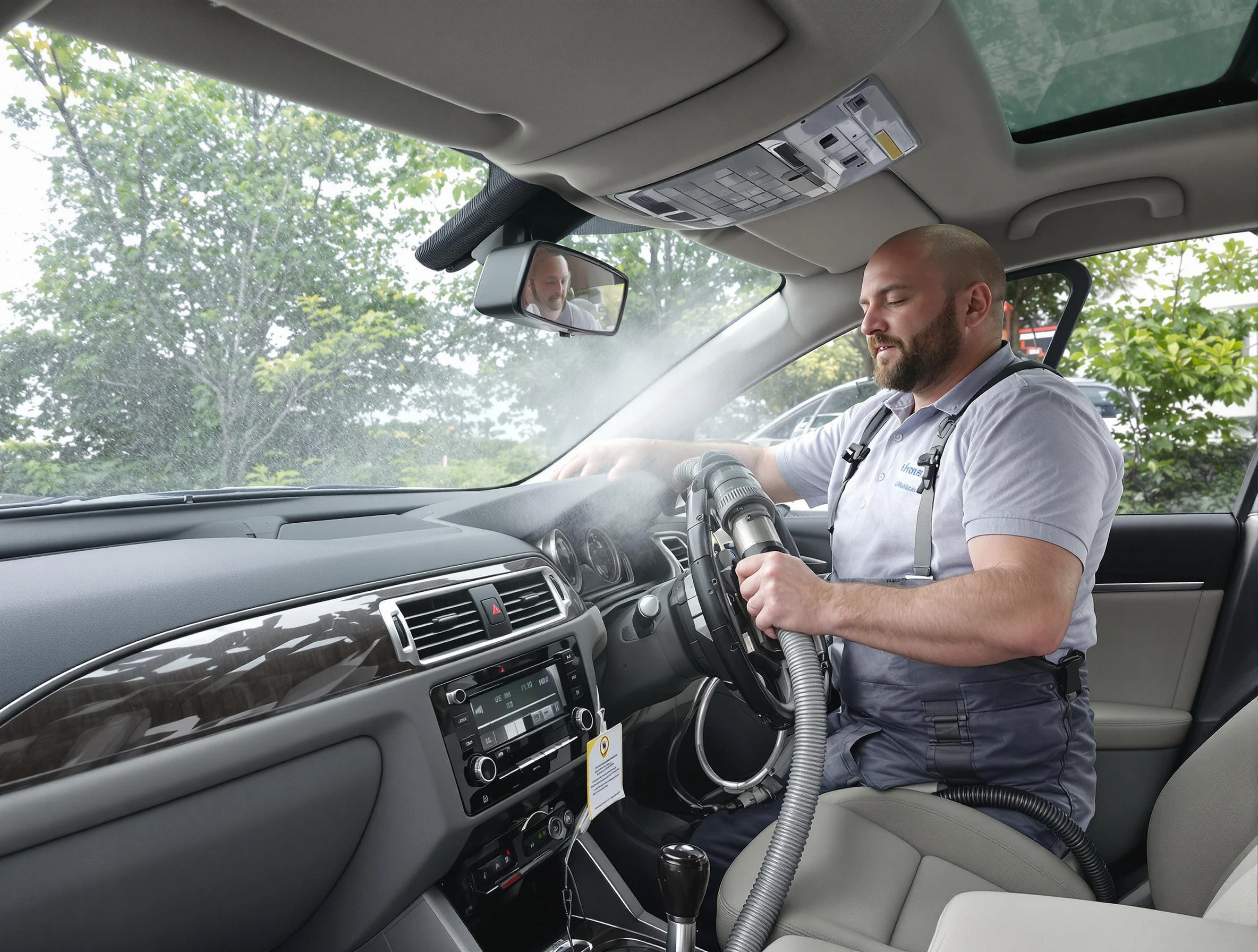 Irvine Air Duct Cleaning specialist performing professional car duct cleaning in Irvine