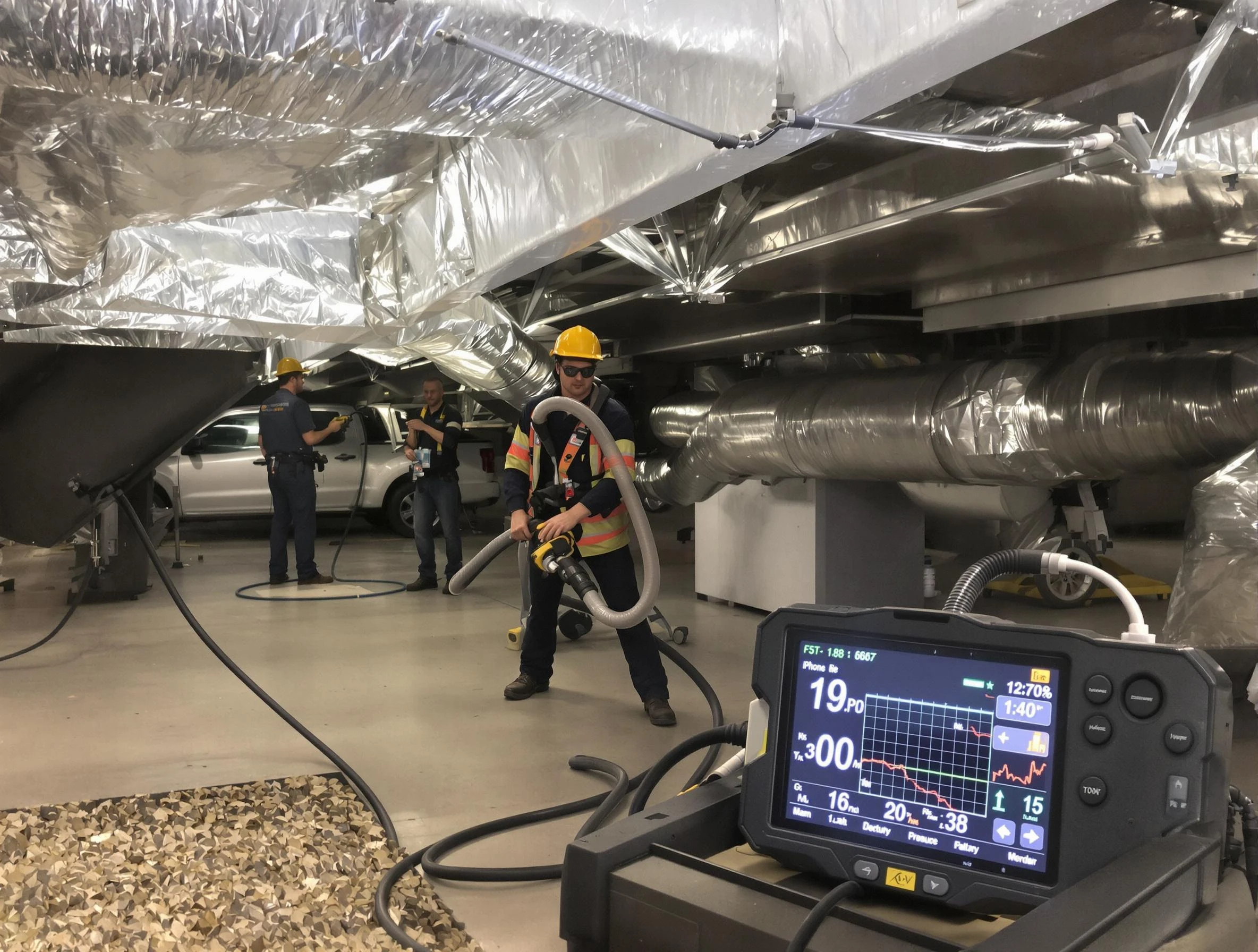 Professional negative pressure duct cleaning by Irvine Air Duct Cleaning in Irvine