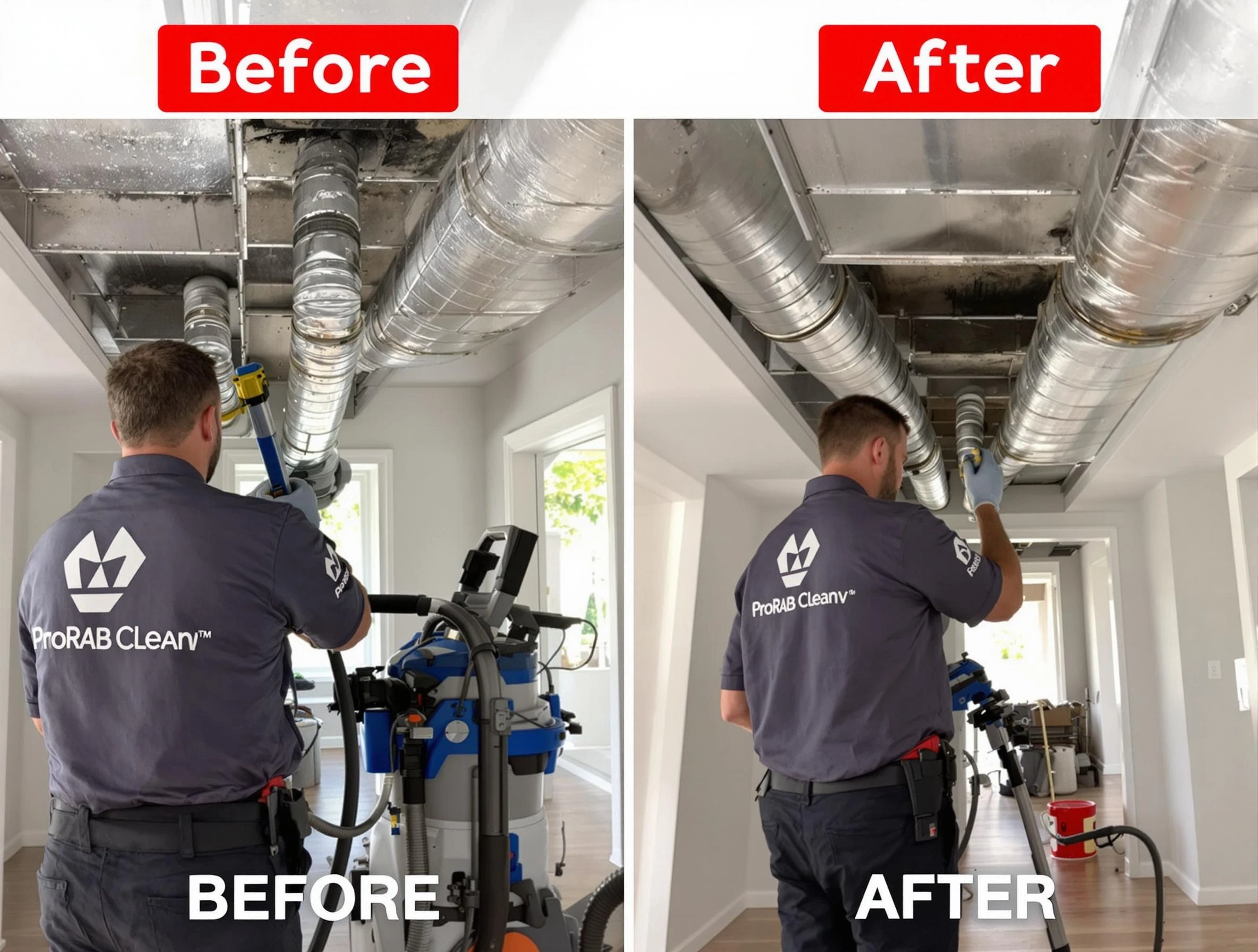 Irvine Air Duct Cleaning expert performing thorough residential duct cleaning in a Irvine home